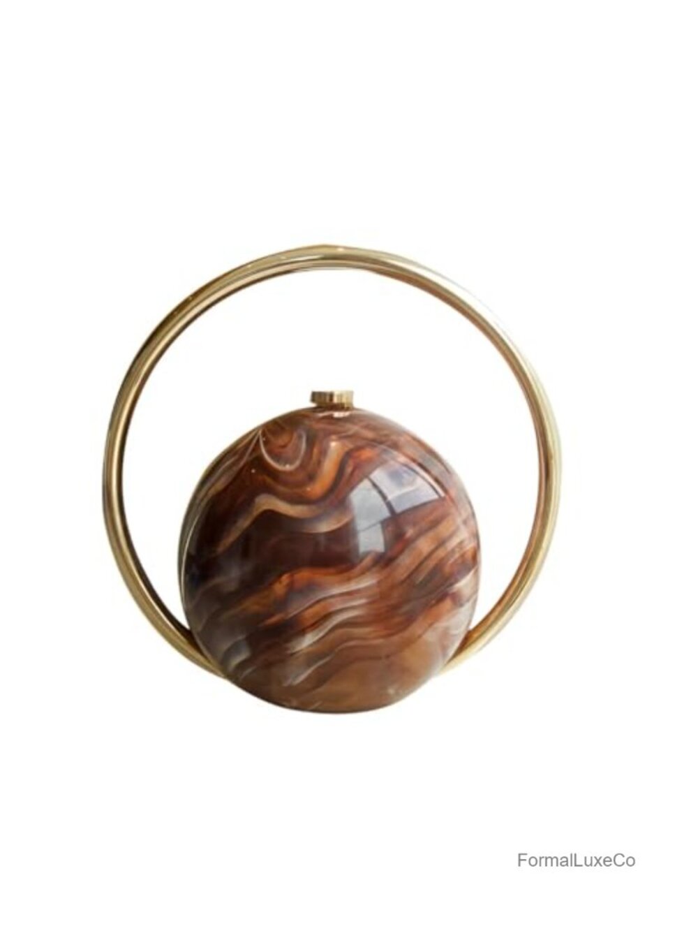 Globe Evening Bag for Formal Dresses with Metal Frame Handle
